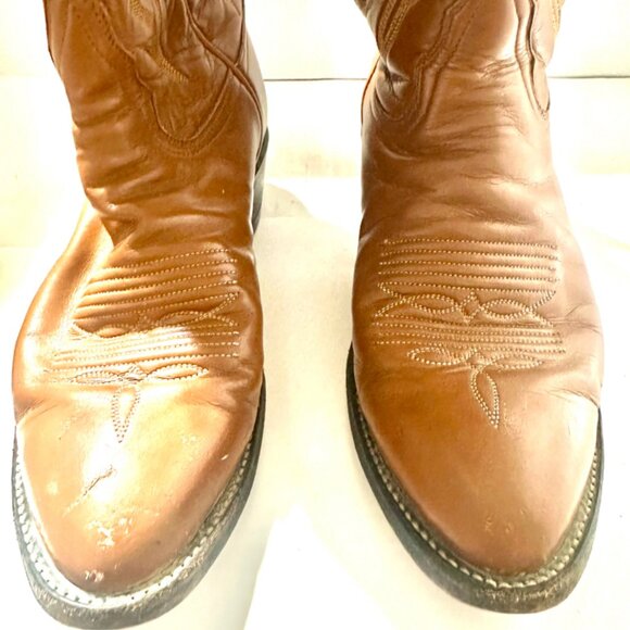 Vintage Remington Cowgirl Brown Leather Handmade Boots Size 7 C - Picture 4 of 8
